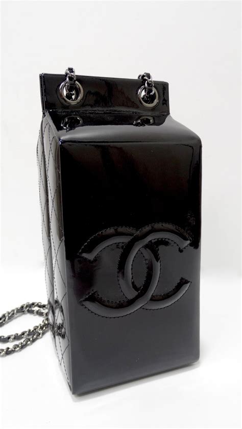 chanel milk carton bg|CHANEL Patent Milk Carton Bag Black 71758 .